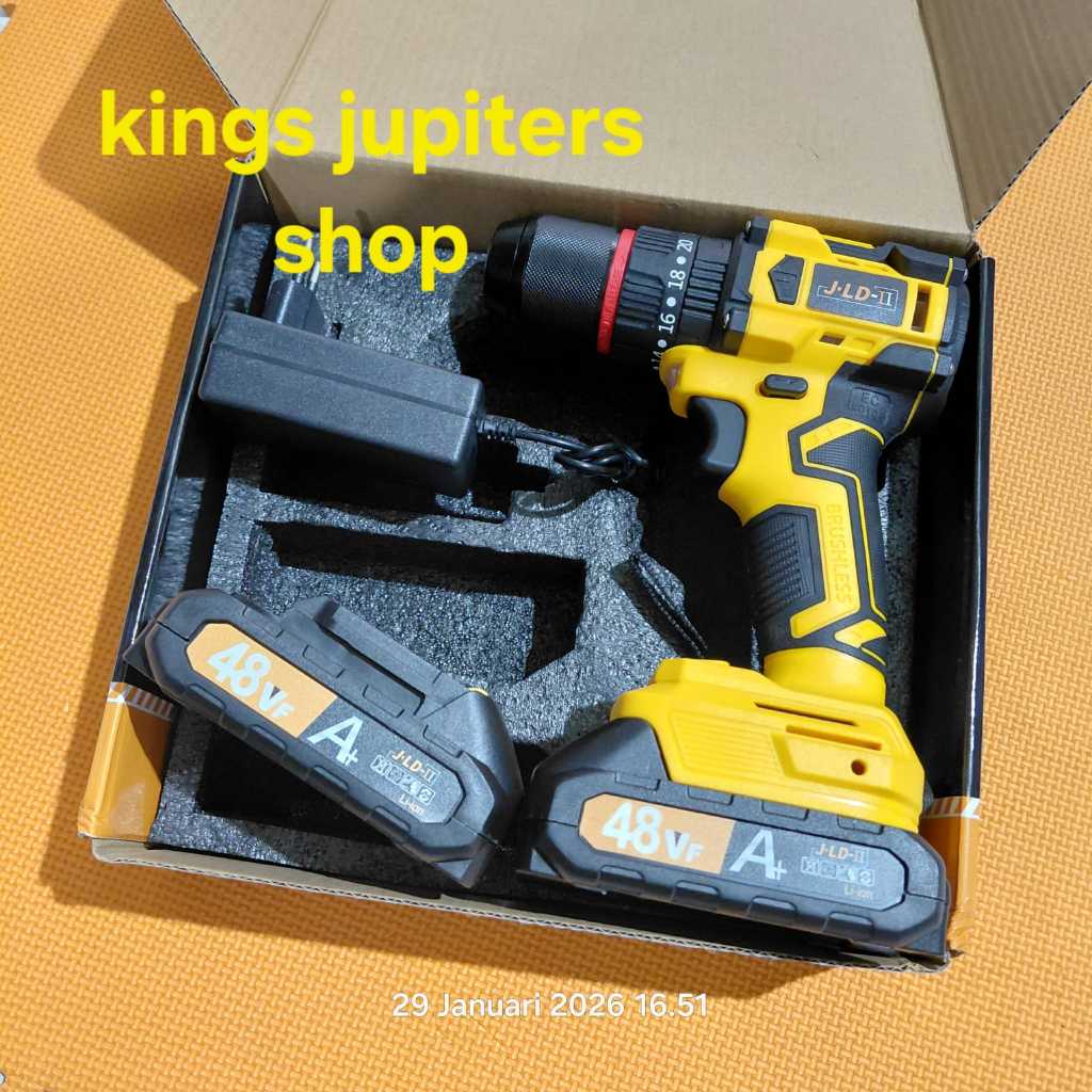2 BATRE LXT JLD BRUSHLESS MESIN BOR 13MM CORDLESS BOR HAMMER BESI KAYU 13MM 48VF CORLESS CODLESS