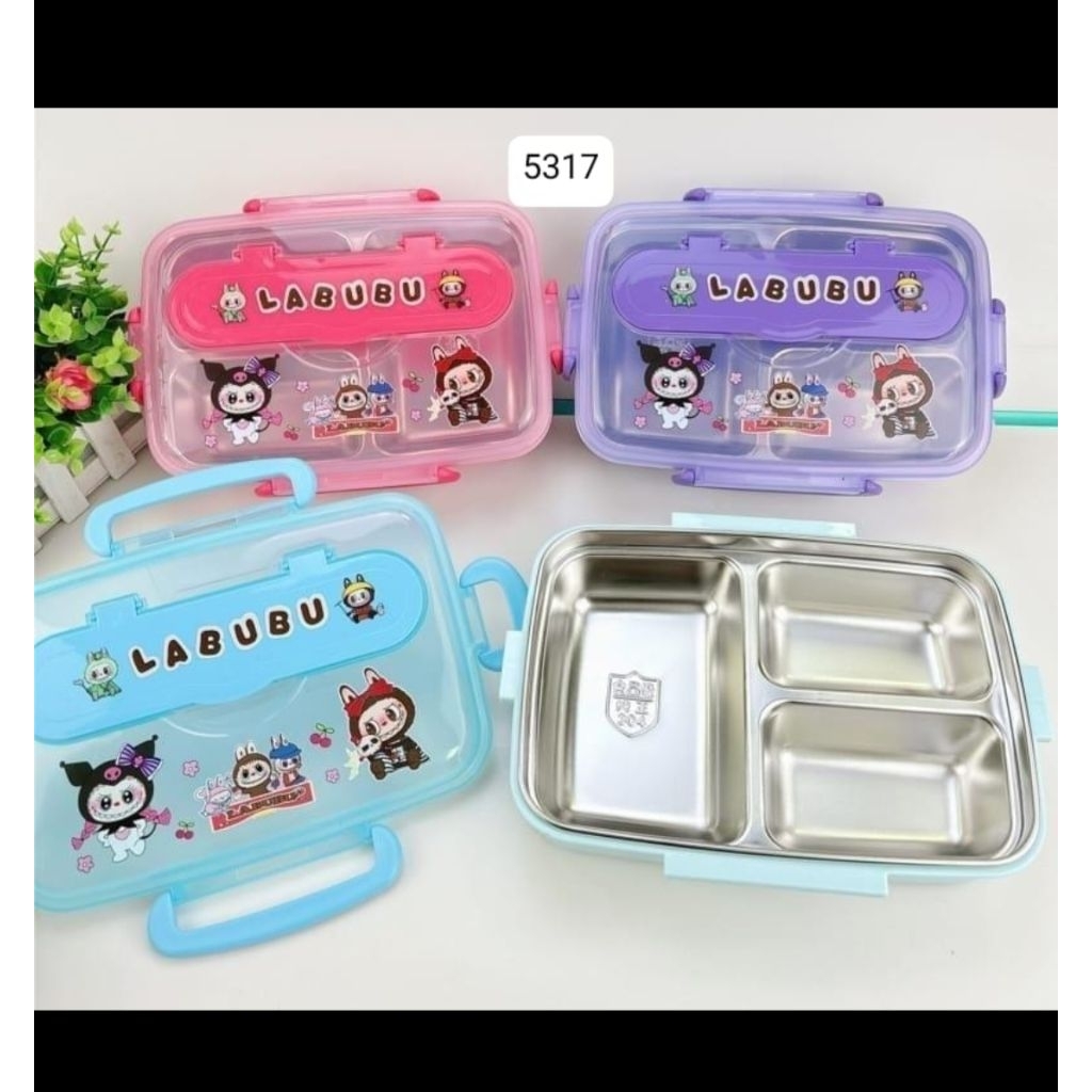 Lnch box kotak makan Set stainless 304 sekat 3 1500ml anti tumpah  kotak bekal