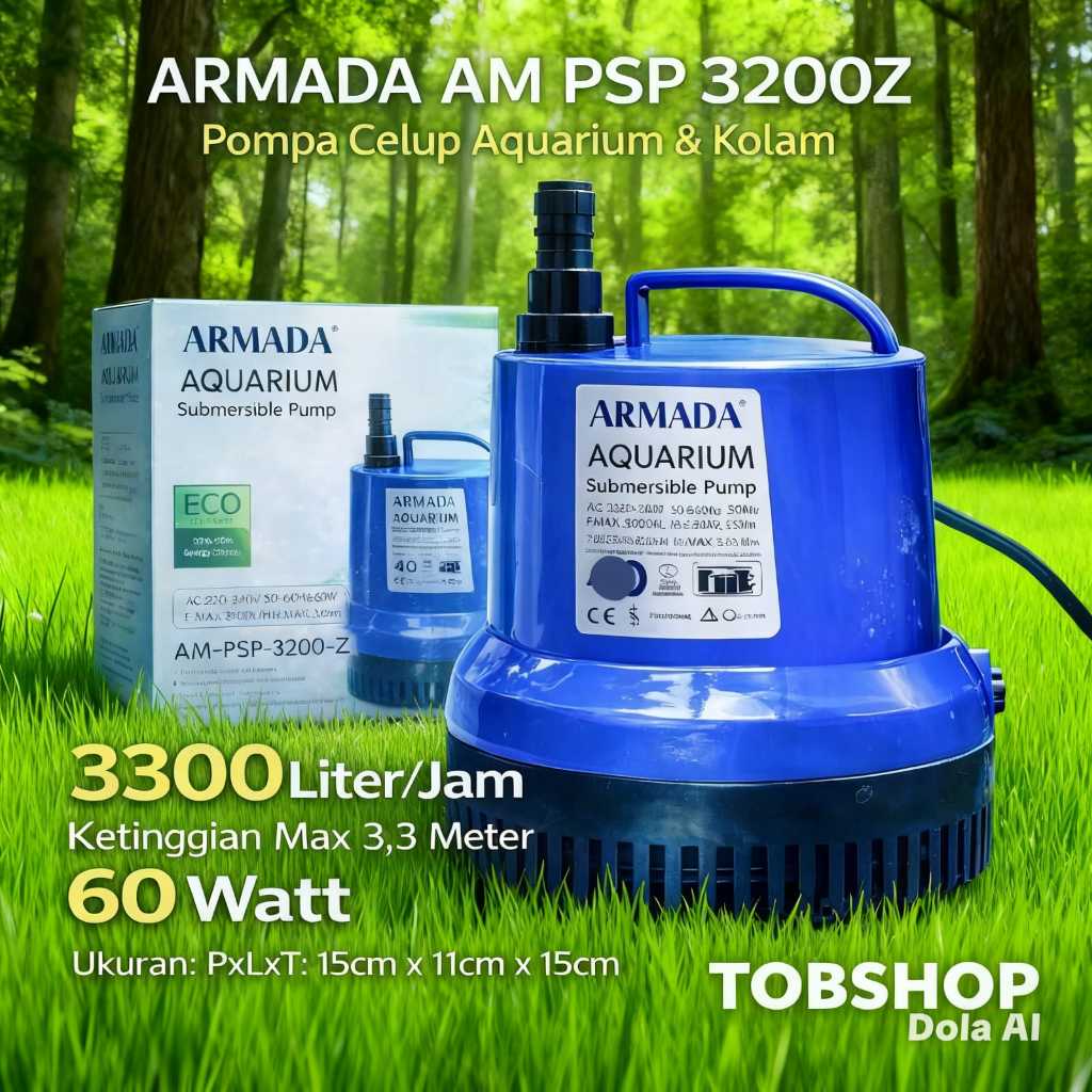 Mesin Pompa Celup PENGUIN ARMADA AM PSP 3200Z 3200 Z Filter Bawah Aquarium Aquascape Air Terjun Kola