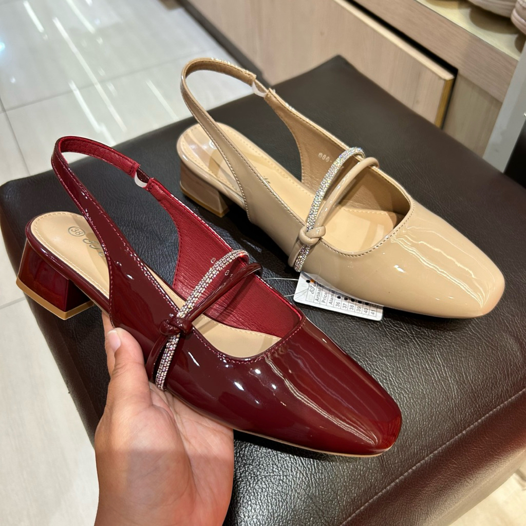 sepatu wanita slingback heels 4cm ST.MORITZ original