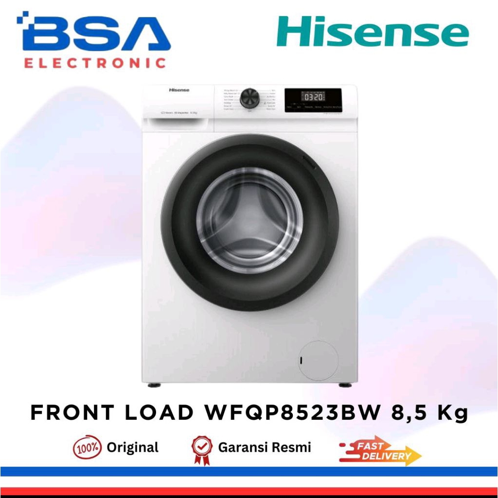 Mesin Cuci 8.5 Kg Hisense Front Loading WFQP8523BW Mesin Cuci Hisense 8.5 Kg