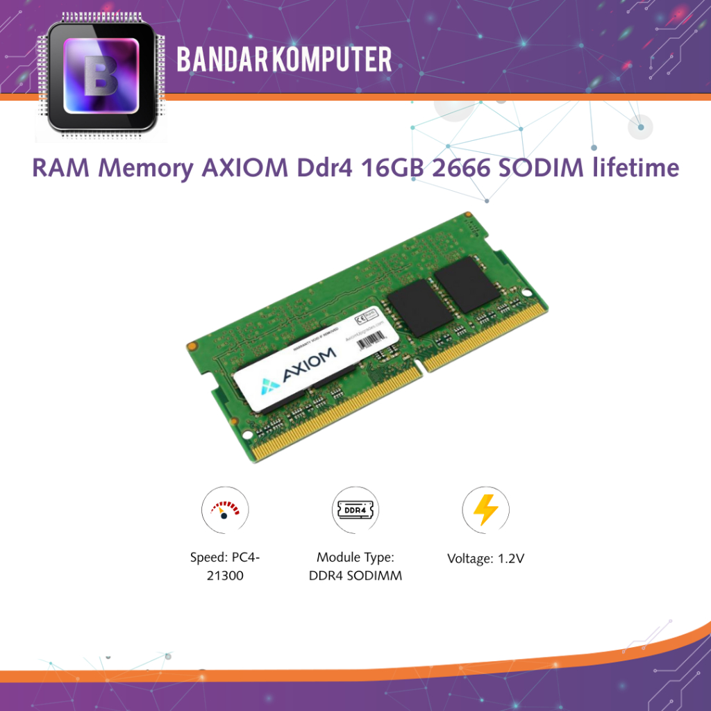 RAM Memory AXIOM Ddr4 16GB 2666 SODIM lifetime