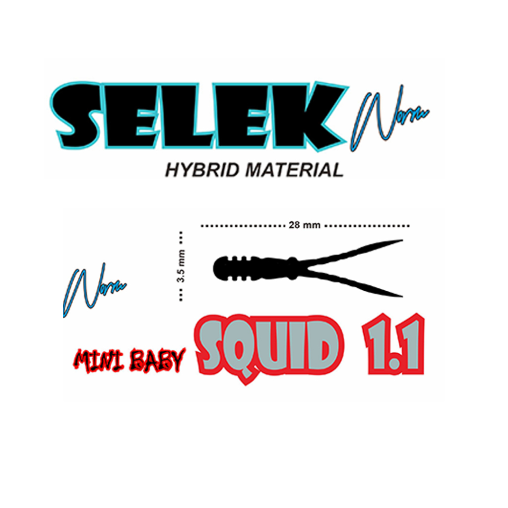 SELEK HYBRID Softlure Killer MINI BABY SQUID 1.1 + UV & GLOW umpan mancing casting premium