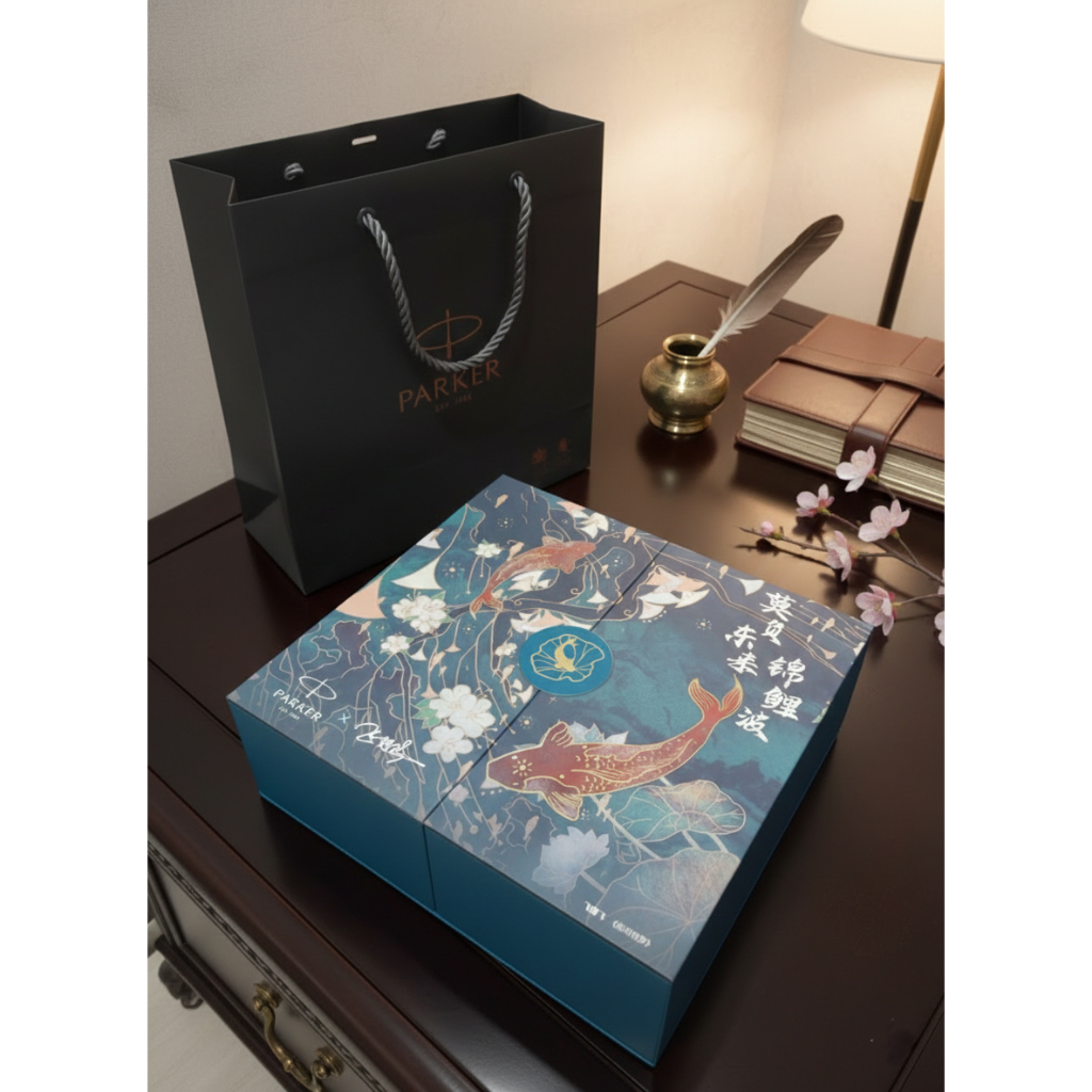 Parker Fountain Set Koi and Flower Limited Edition Pulpen Exclusive Gift Kado