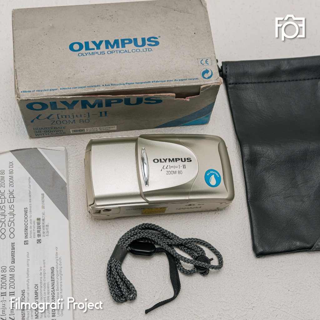 Olympus MJU II Zoom 80 Stylus Epic | Fullset - Kamera Pocket Point & Shoot Analog 35mm