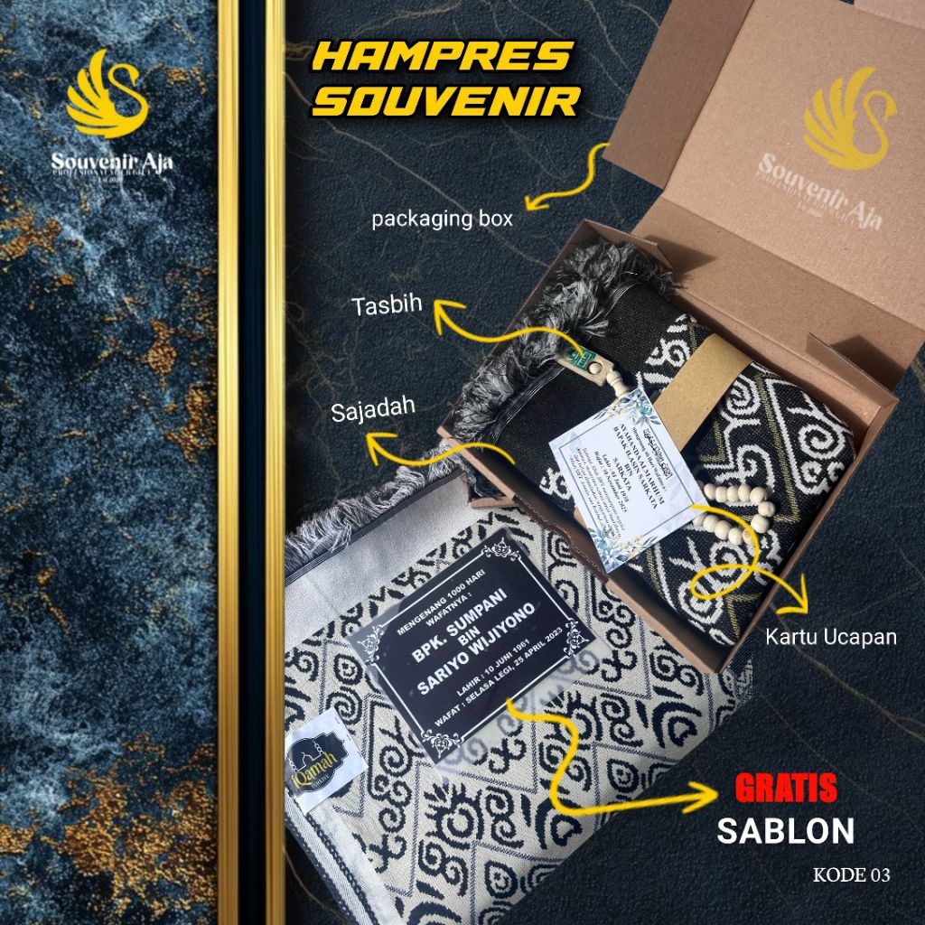 Souvenir 40 Hari Tahlillan Sajadah Souvenir Tahlilan Orang Meninggal / Souvenir 1000 Hari Orang Meni