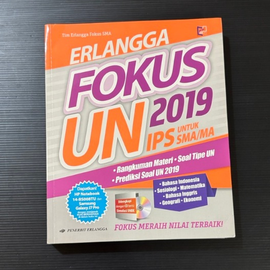 Buku Bekas Erlangga Fokus UN 2019 IPS SMA/MA + CD