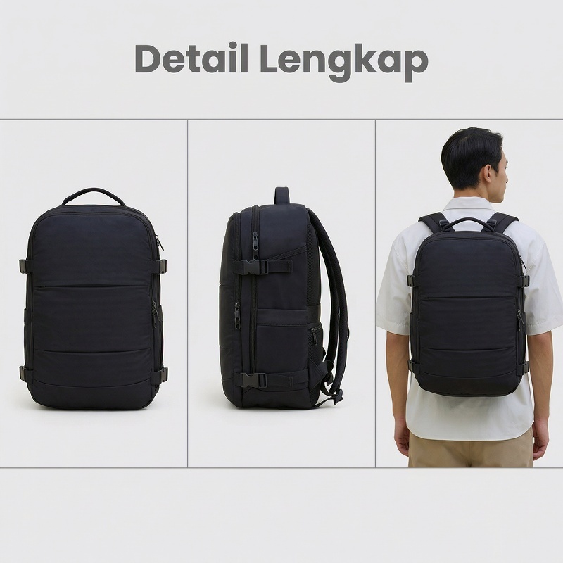 Ransel Kerja Pria Elegan | Kompartemen Banyak | Anti Air & Kuat