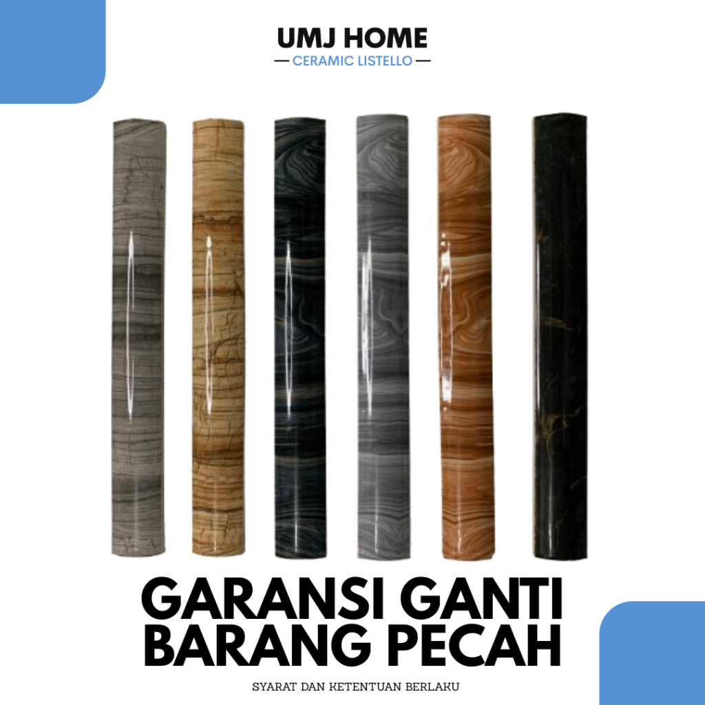 [GARANSI PECAH GANTI BARU] Lis Keramik Kuku Macan Keramik Motif Urat Kayu Polos 20 cm Import