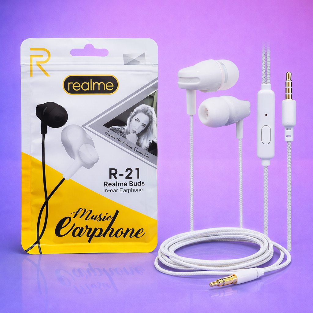 Earphone - Headset - Handsfree REALME R20 Magnet / R-21 / R-24 Extra Bass Universal + Mic HF R21 R24