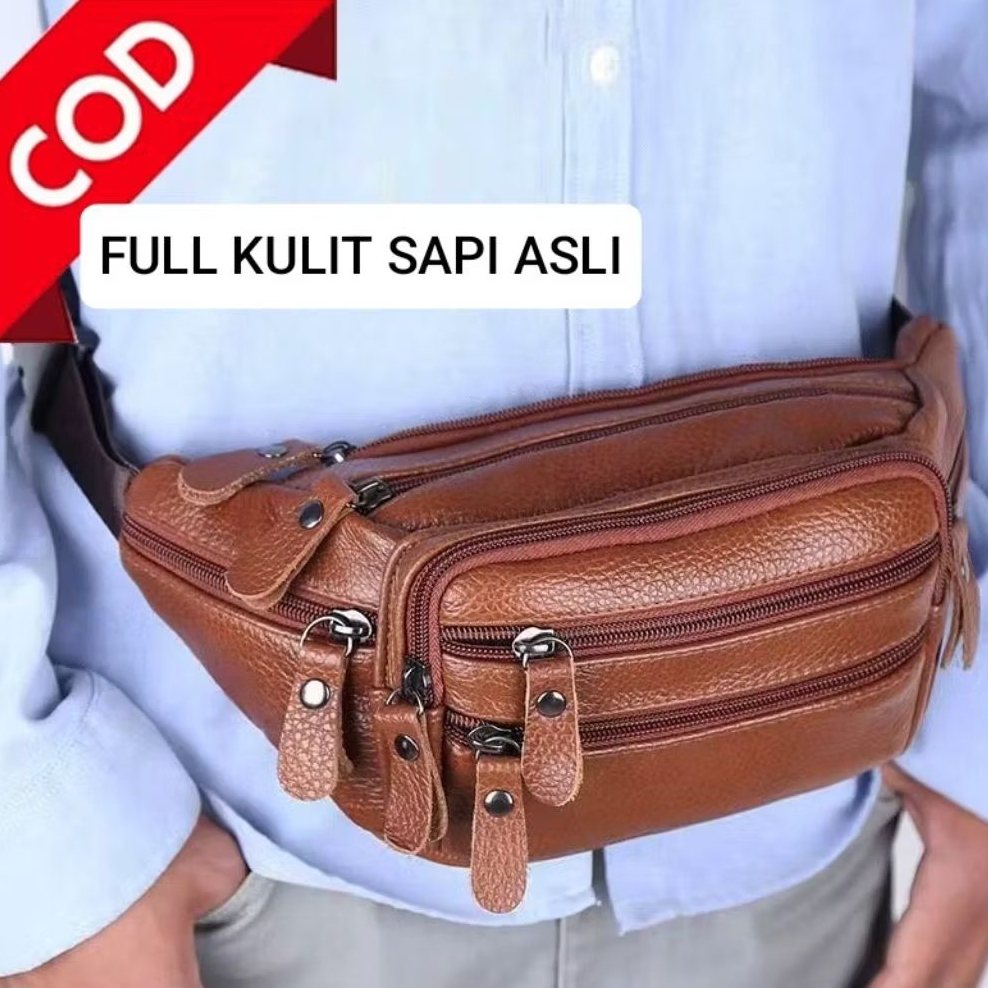 TAS PINGGANG KULIT SAPI ASLI