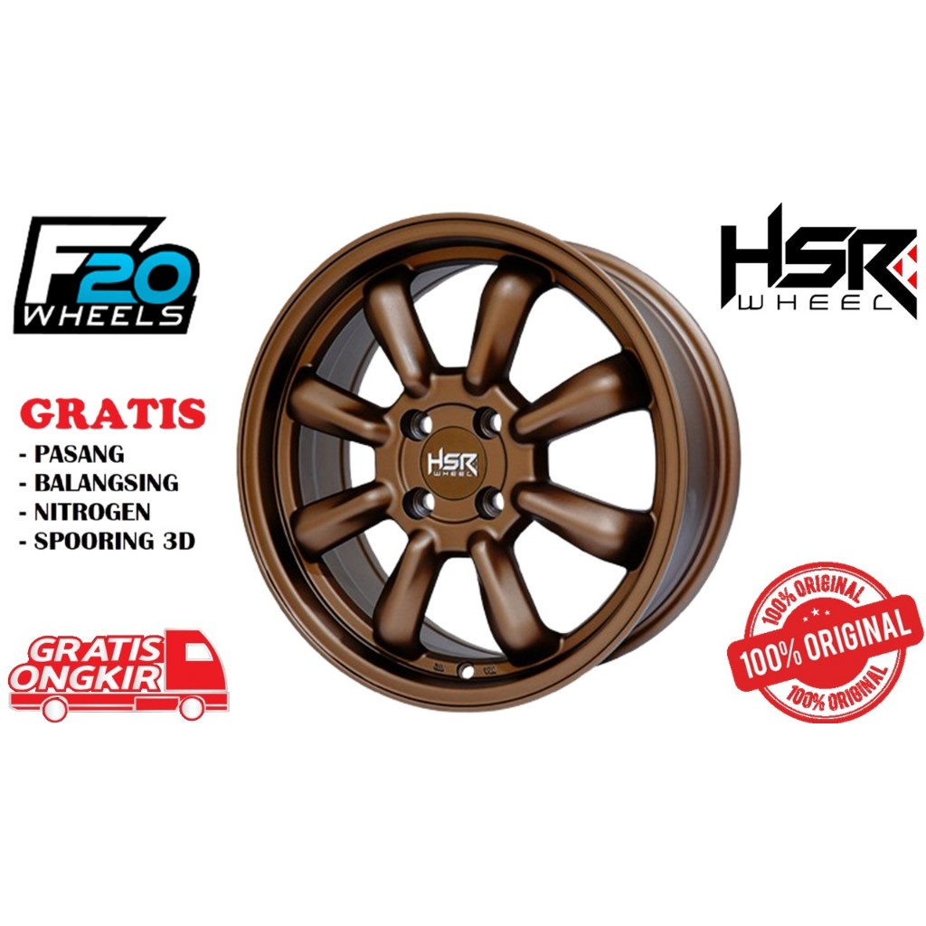 PROMO VELG HSR MOROTAI 8055 R16 LEBAR 6,5 H4X100 ET40 WARNA BRONZE