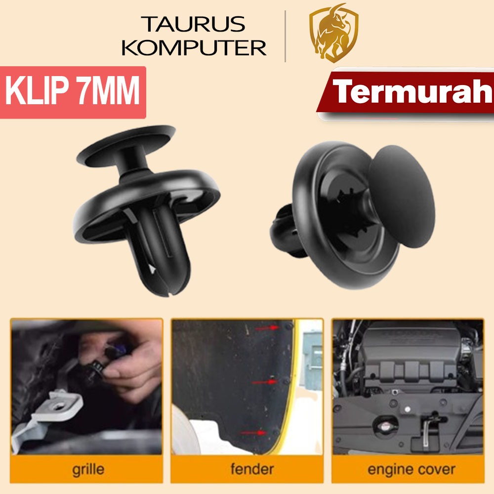 Kancing Klip 7mm Bemper Spakbor Rivet Liner Fender Mobil Toyota Yaris Alphard Vios Camry 7 MM / Car 
