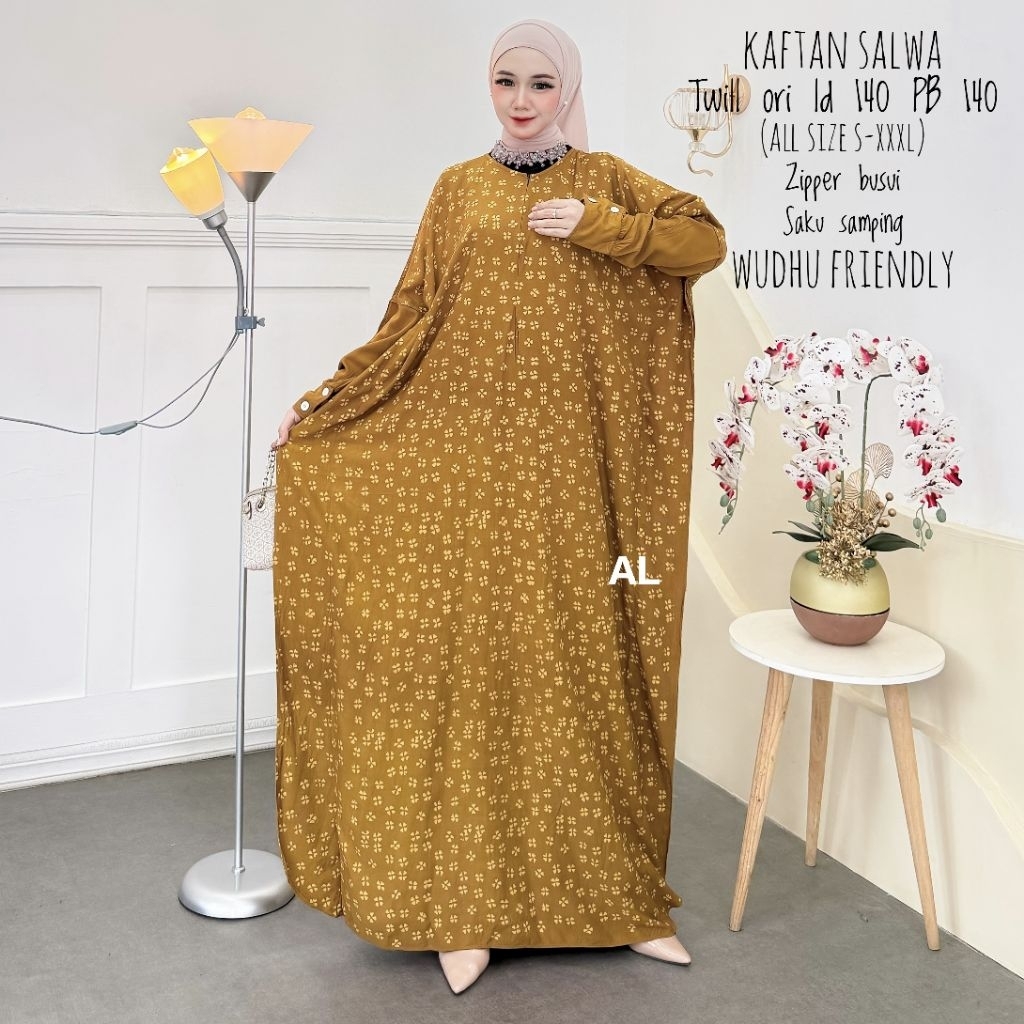 KAFTAN SALWA TWILL ORI ALENA BATIK PEKALONGAN HIJAB MURAH DRESS BUSUI