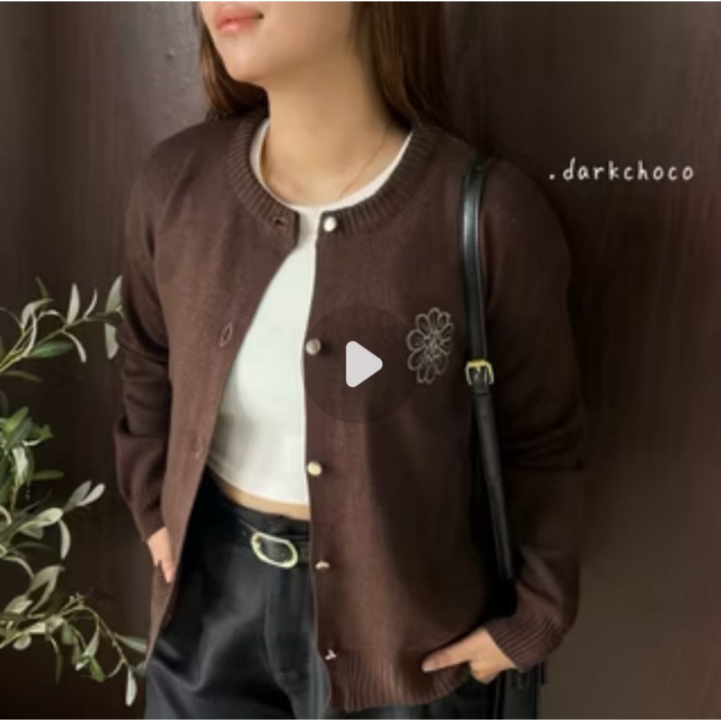 Cardigan rajut motif bunga korea style cardygan bunga