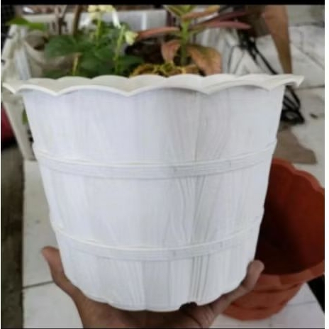 Pot model kayu 20 cm, pot 802 kayu, pot interior, pot 20 motif kayu