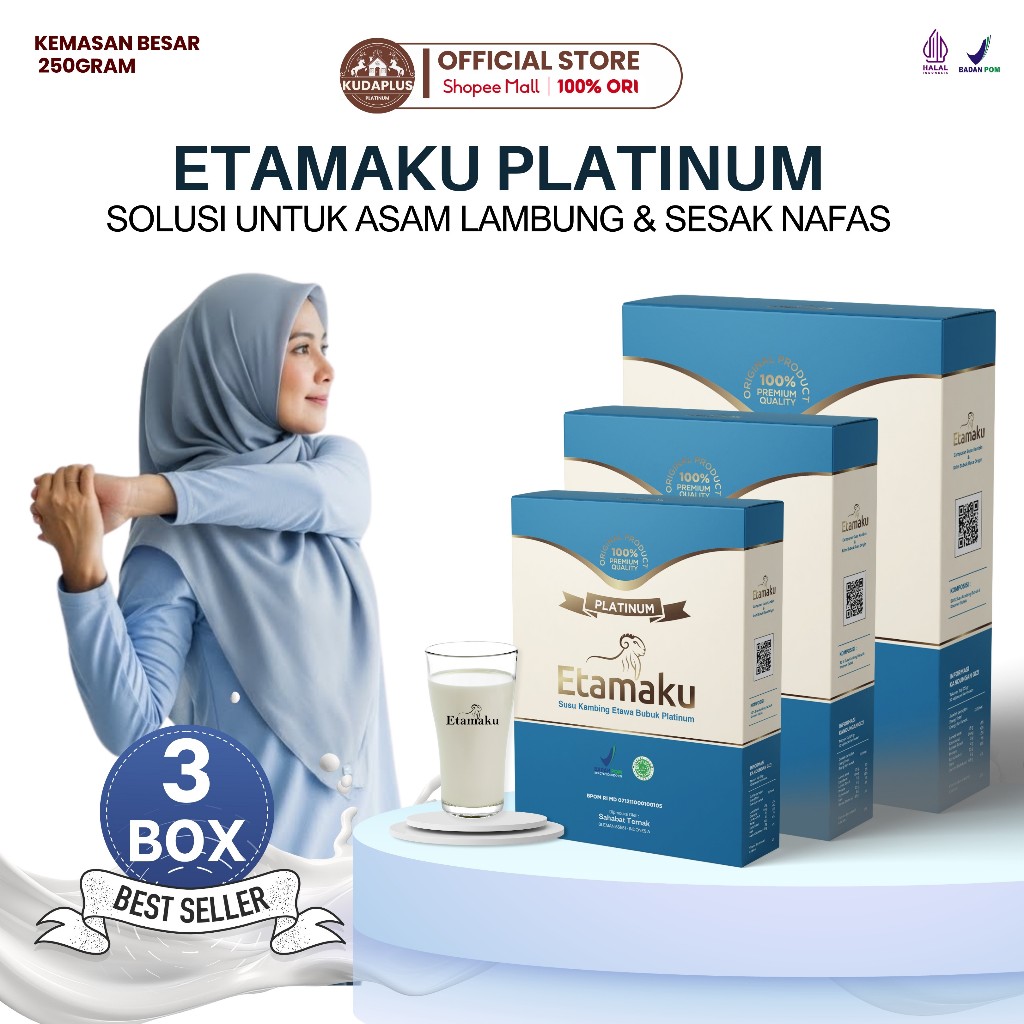 ETAMAKU Susu Bubuk Etawa Platinum Meringankan Nyeri Sendi Asam Urat 3 Box
