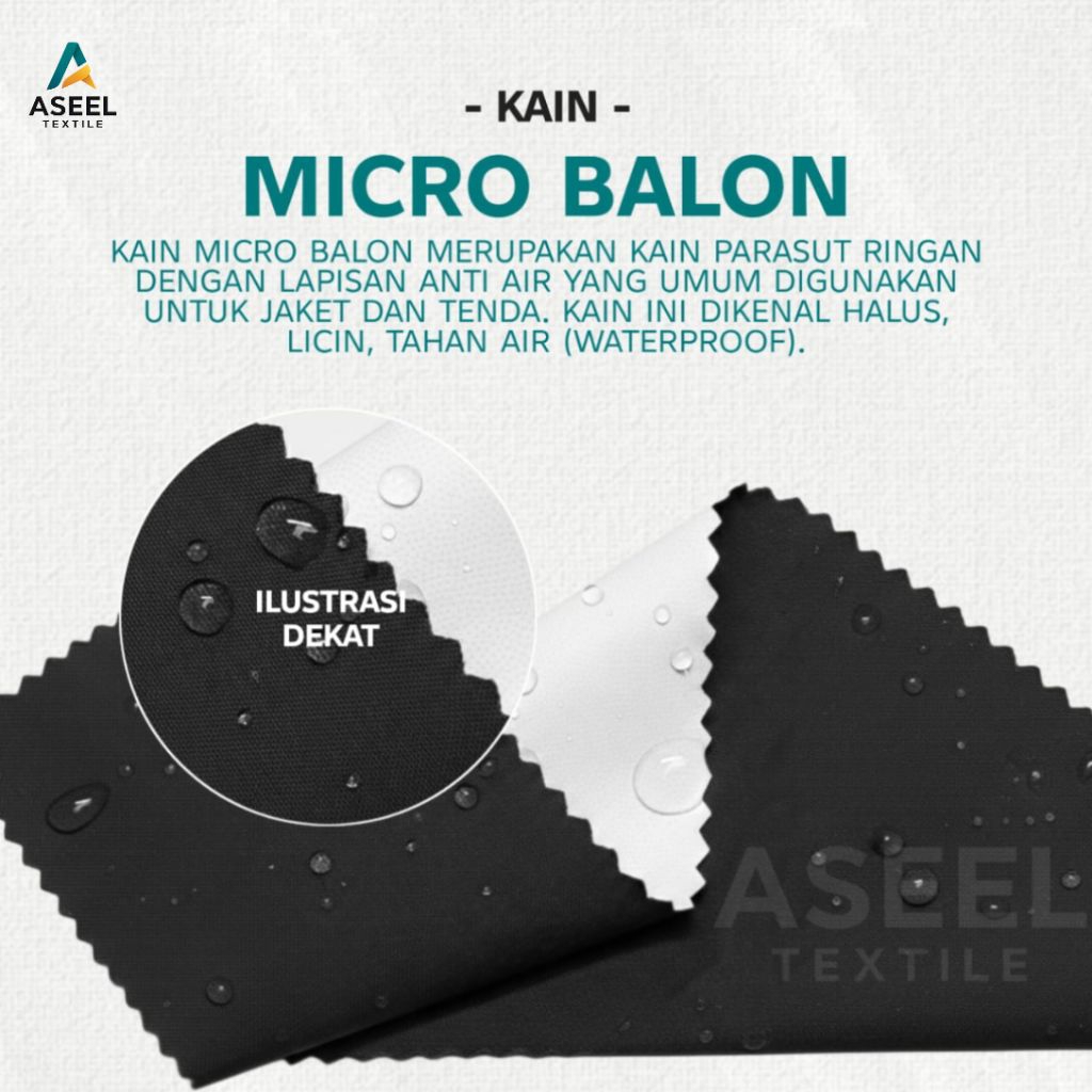 Kain Micro Balon Waterproof - Bahan Kain Jaket Outdoor Dll