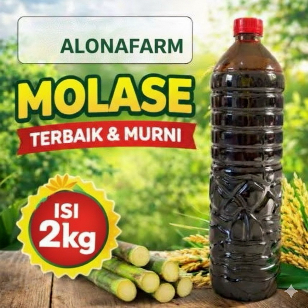 Molase Murni 100% Kemasan 2kg - Tetes Tebu Tanpa Campuran Air - Pakan Ternak, Perikanan & Fermentasi