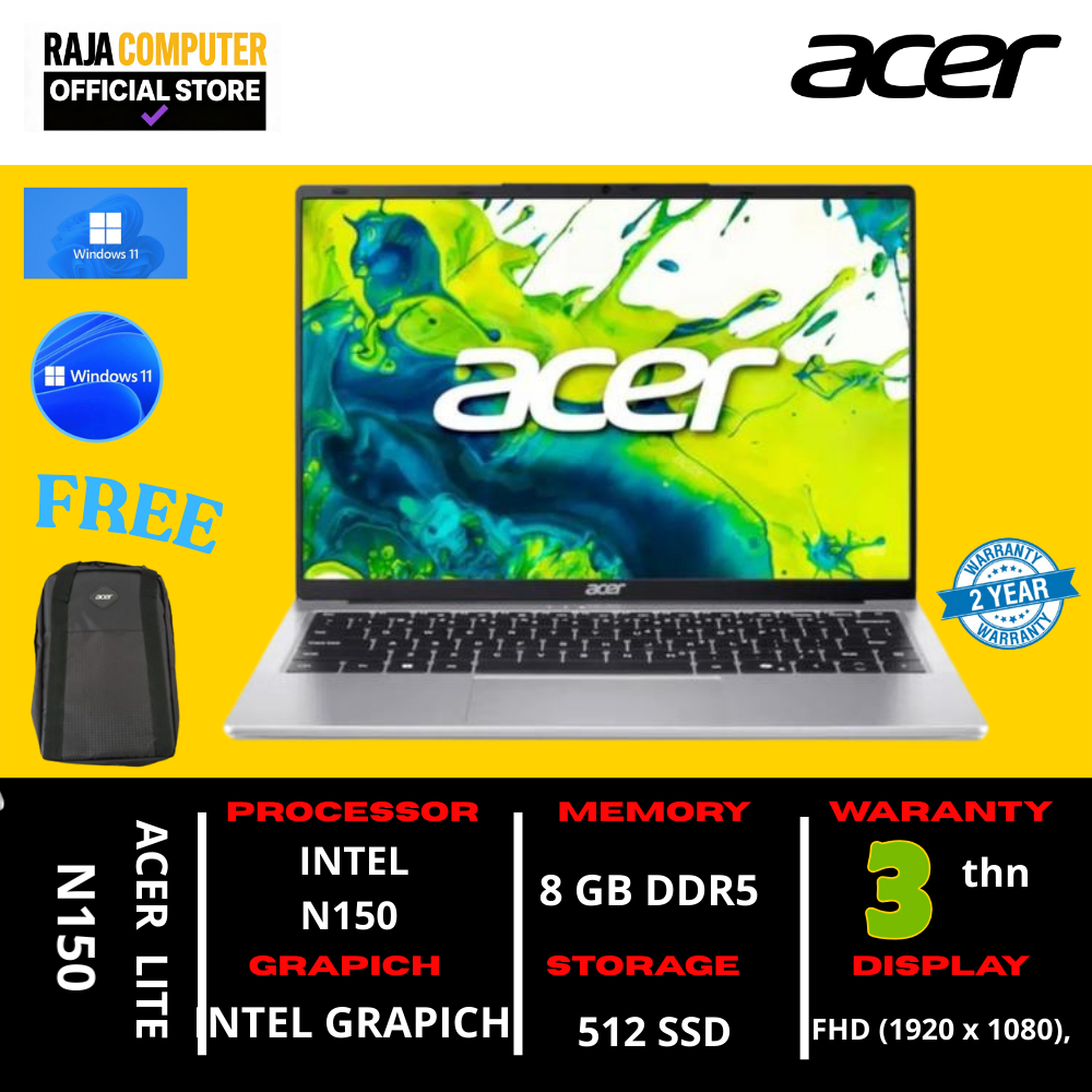 ACER ASPIRE LITE 14 N150 8GB 512GB W11+OHS+M365B 14.0WUXGA -32P.C1ES