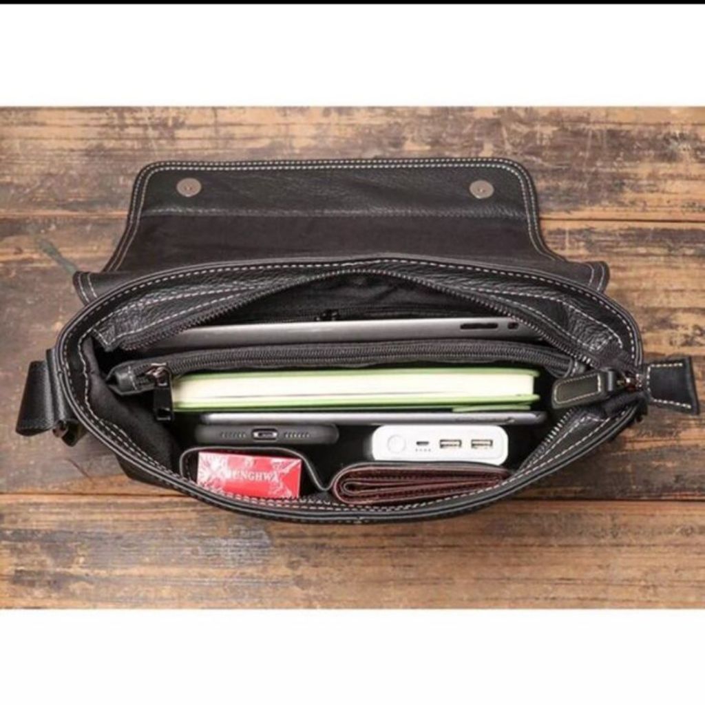 Tas Kulit Slempang kotak Pria Wanita