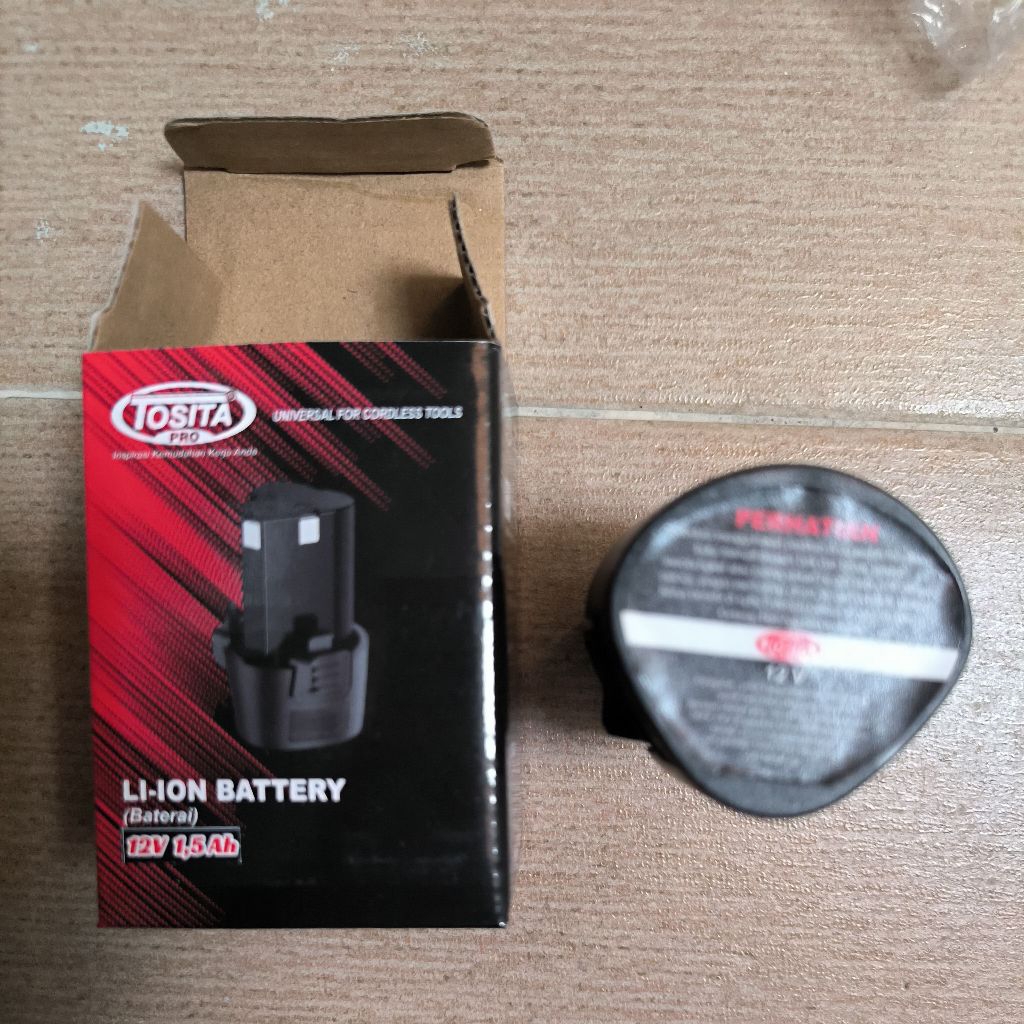 TOSITA/ TOSSITA Baterai Bor Cordless 12 Volt 1,5Ah/ Spare Part Bor Batrai 12V