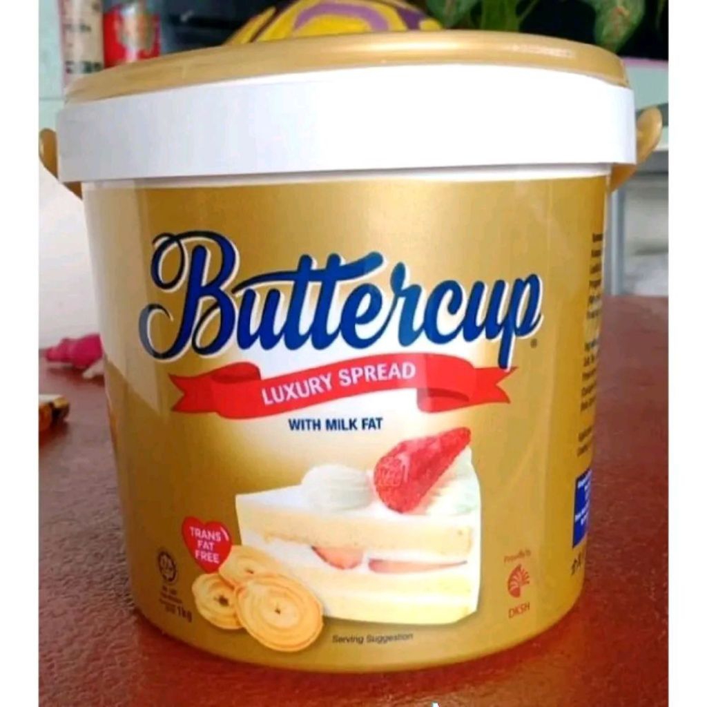 HALAL.. Buttercup Margarine (1kg) Buttercup Luxury Spread With Milk Fat Mentega Malaysia Margarin Ma