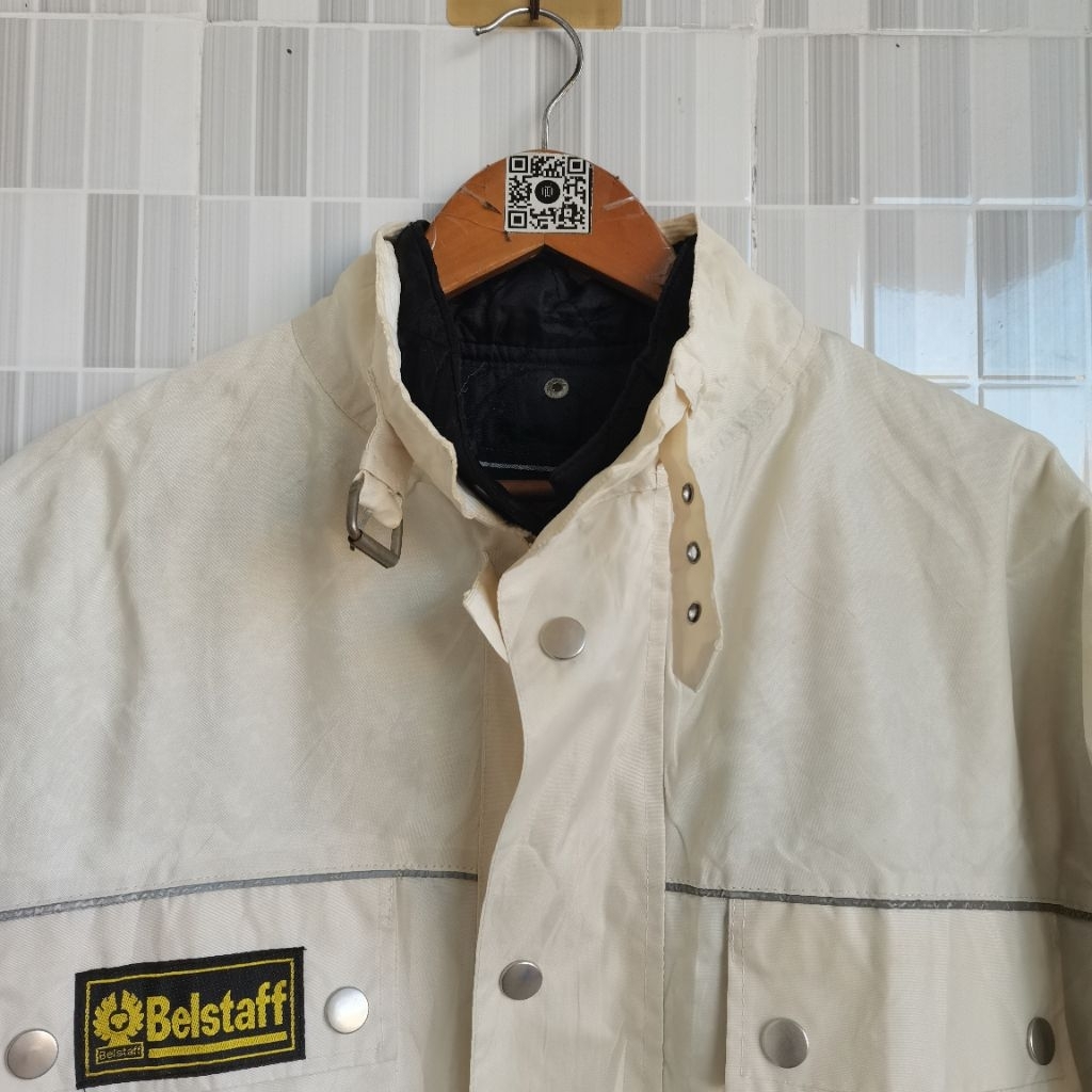 1293. JAKET MOTOR BELSTAFF DOUBLE INNER WARNA CREAM SIZE XL  PRELOVED