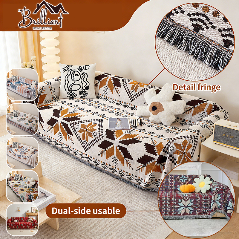 BRilliant Home Penutup sofa cover sarung sofa throw blanket Selimut sofa Motif Nordic Blanket size 1