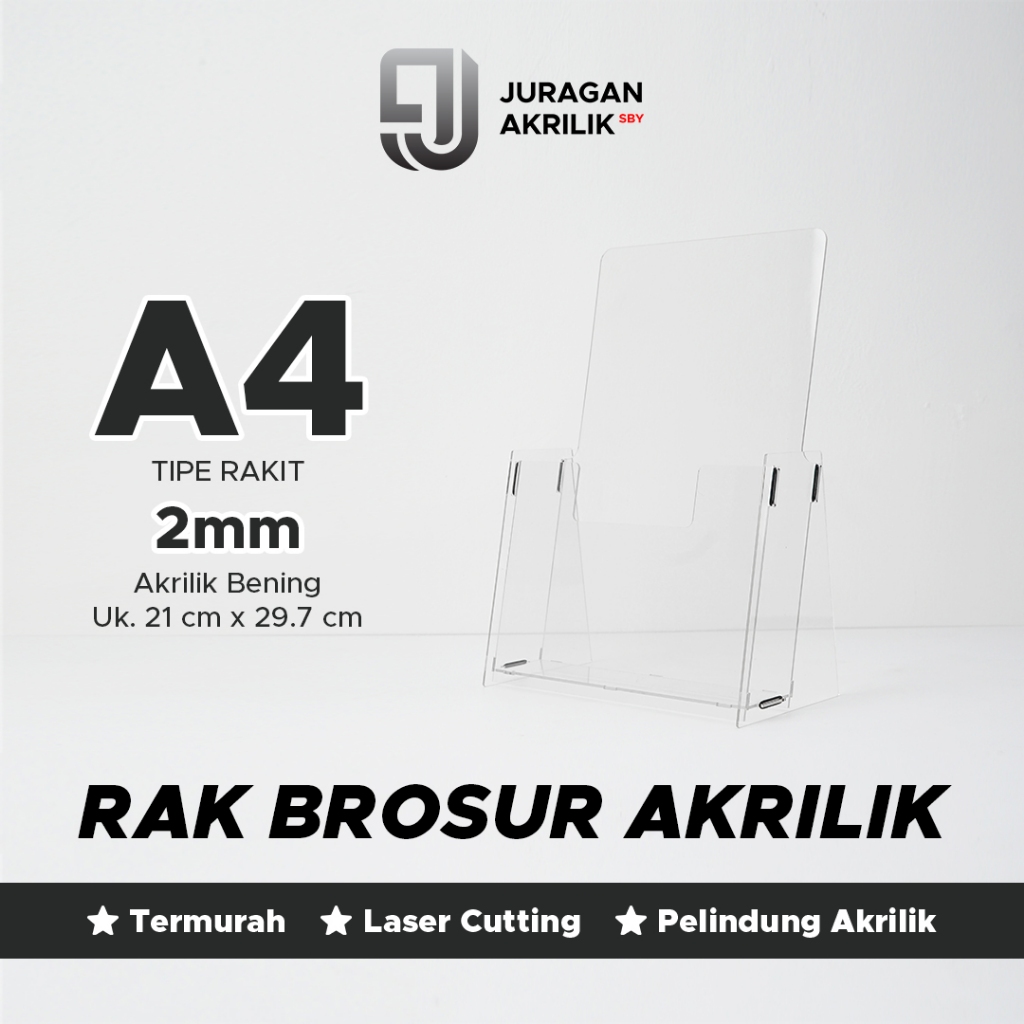 Rak Brosur Akrilik A4 | Tempat Brosur Akrilik - Stand Display Brosur