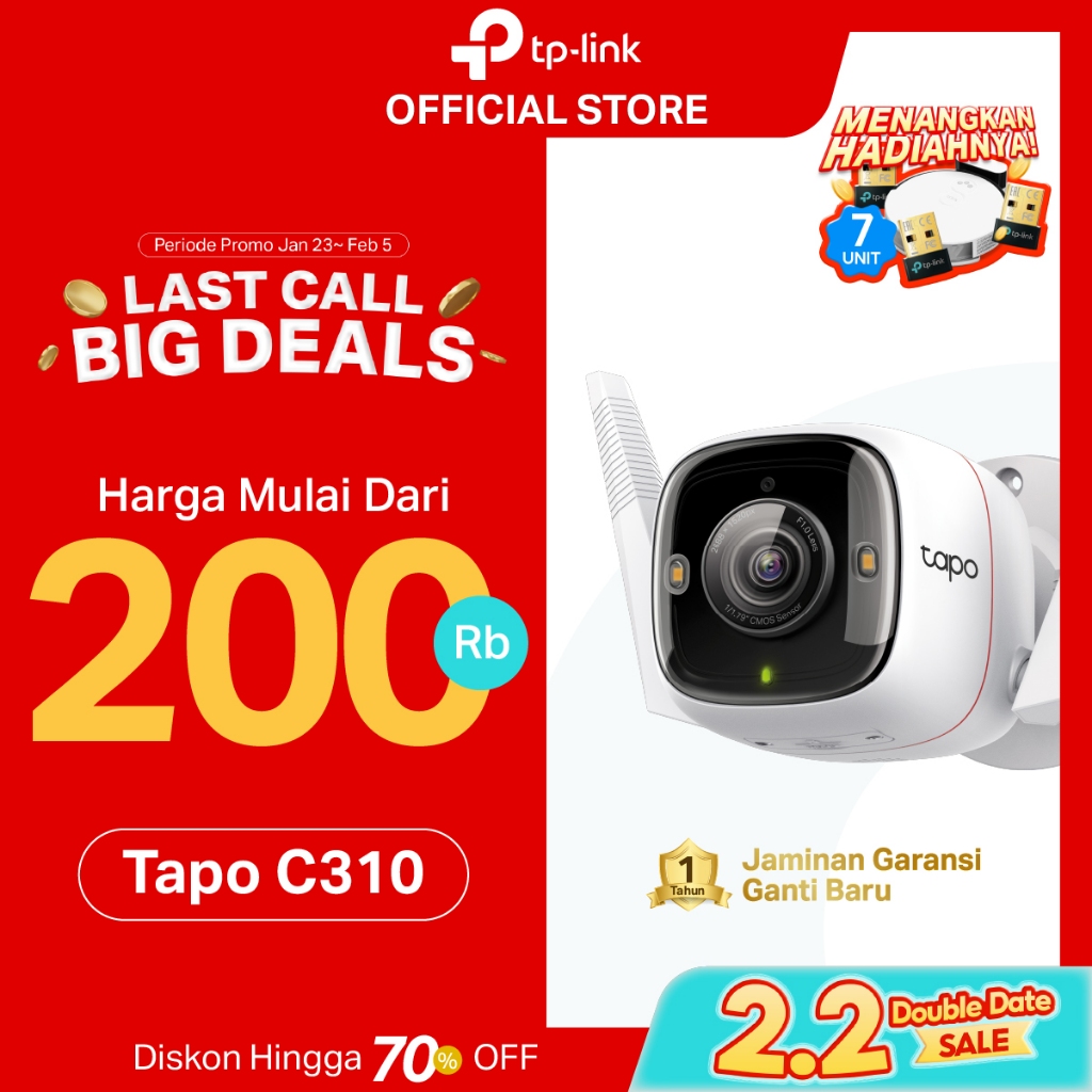 TP-Link Tapo C310/C320WS/C325WB Outdoor 2K 3MP HD Wi-Fi CCTV Camera  Certification-IP66 Weatherproof