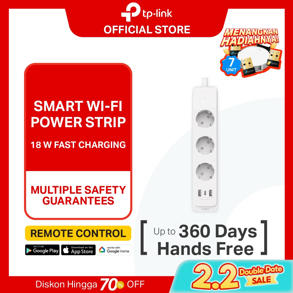 TP-LINK Tapo P300 Smart Wi-Fi Power Strip easy-to-use smart plug 18W