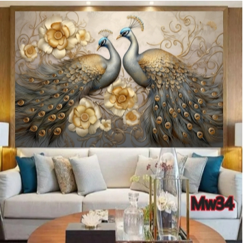 STIKER BURUNG MERAK - WALLPAPER BURUNG MERAK ESTETIK - STIKER BURUNG MERAK UNTUK RUANG TAMU