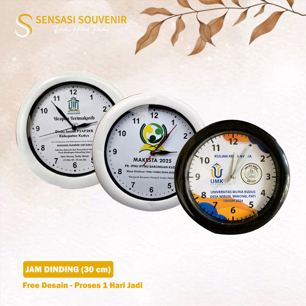 SEVENTIME Jam Dinding Custom Gift Box Hadiah Souvenir Jam Analog Kado Kenang Kenangan