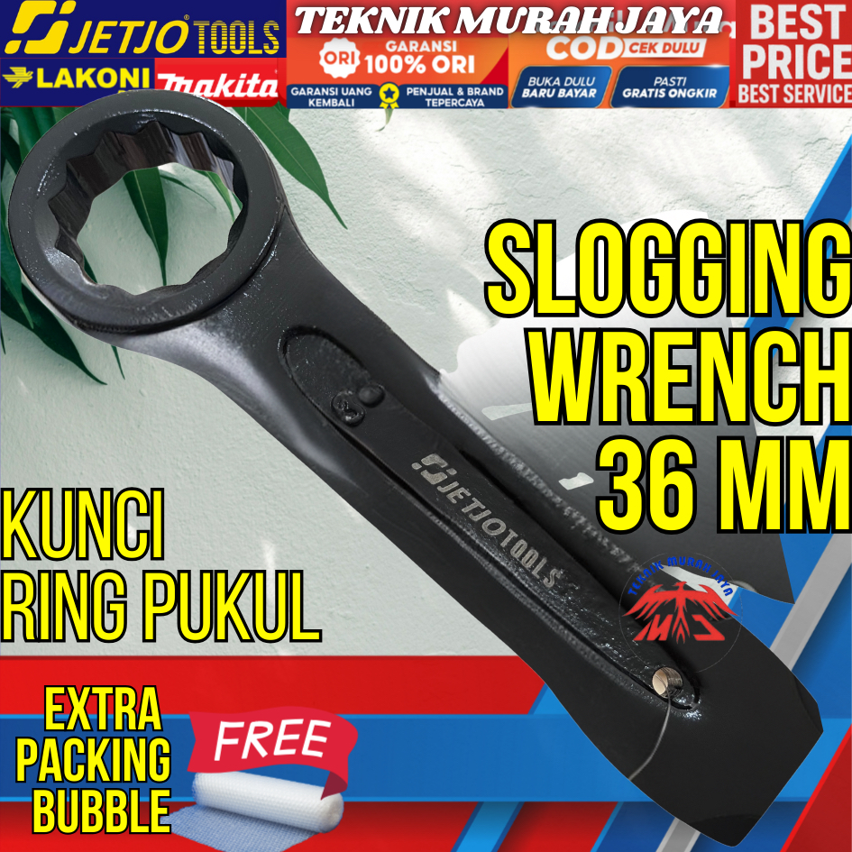 JETJO 300301 SLOGGING WRENCH 36mm Kunci RING Breaker PUKUL Hantam Palu IMPACT Ketok Gedor Baut Besar