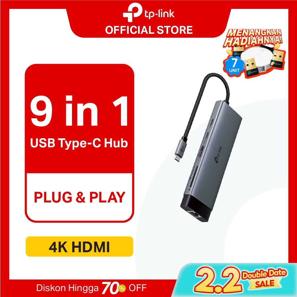 TP-Link UH9120C | 9in1 USB Hub Type C | USB 3.0 | Gigabit LAN | Card Reader | HDMI | UH6120C UA430