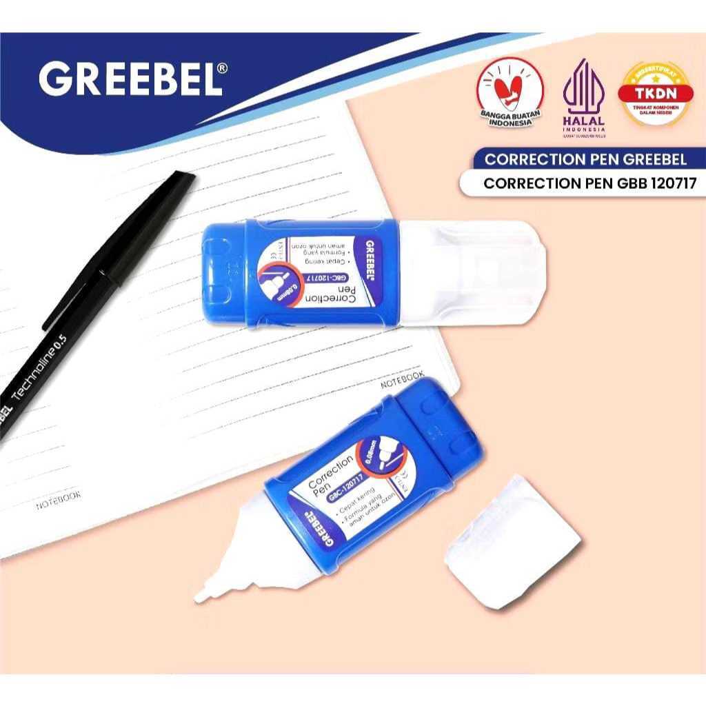 Tip EX Cair Greebel Correction Pen GBC-120717/GREEBEL Correction Pen Cair Tip Ex