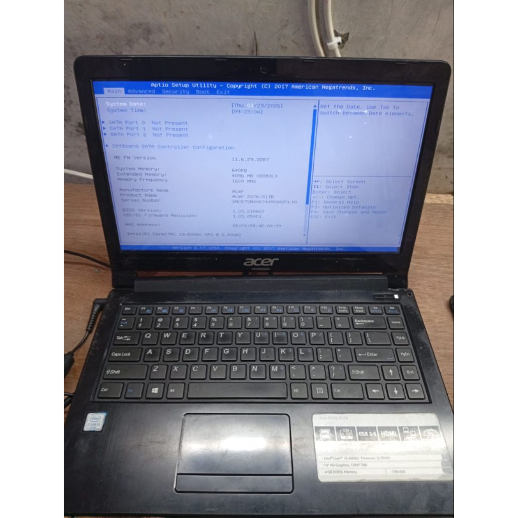 Motherboard Mainboard mobo Normal laptop Acer Aspire Z476 z476 Core i3 6-71-W94J0-D02B