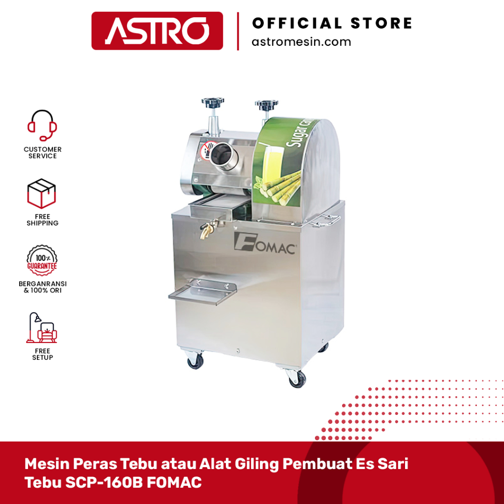 Mesin Peras Tebu atau Alat Giling Pembuat Es Sari Tebu SCP-160B FOMAC