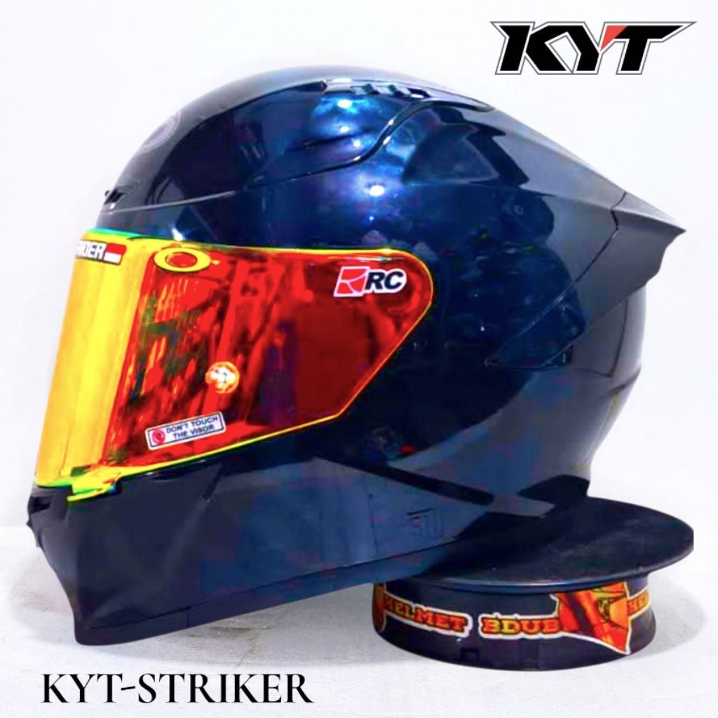 Helm full face KYT STRIKER solid Black Doff/ White