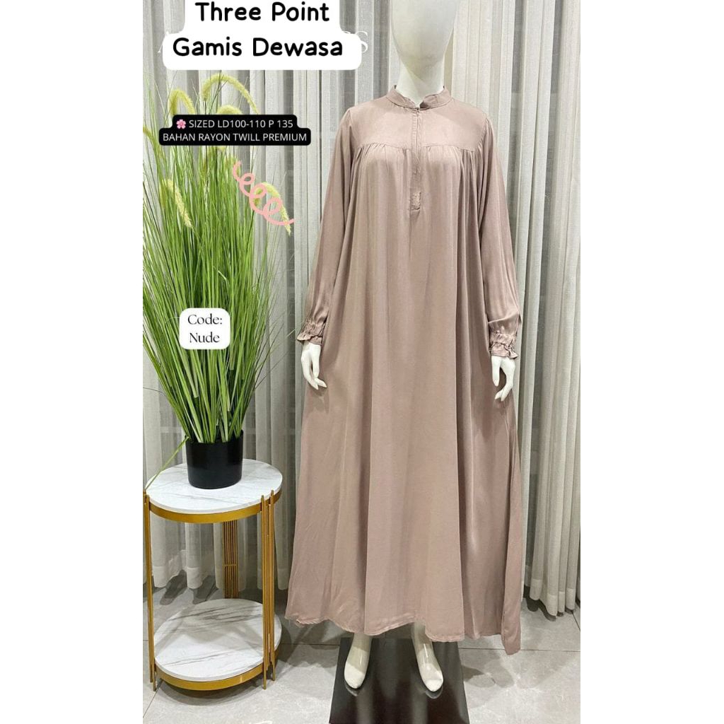 gamis three Point bestseller terlaris Original