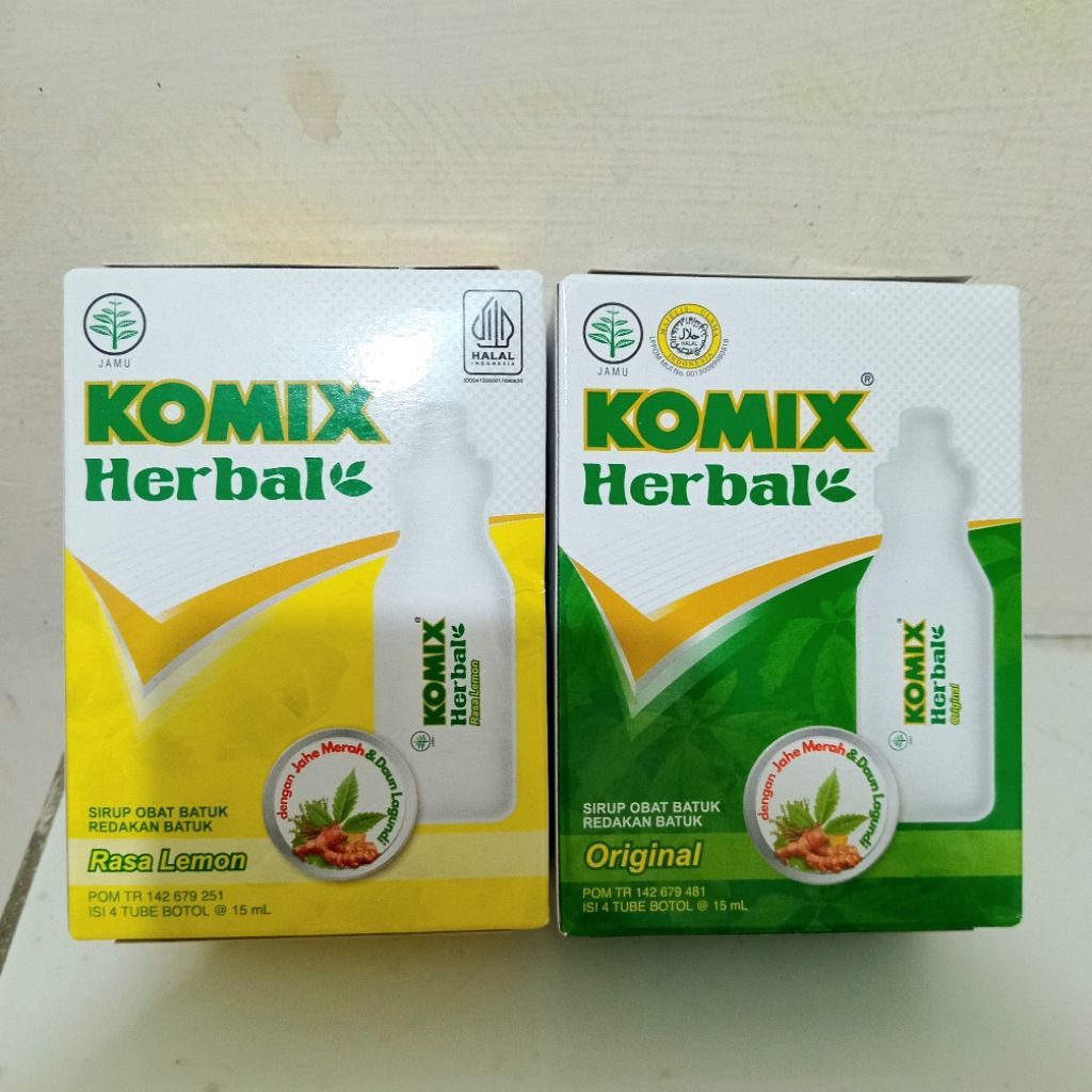 Komix Herbal Tube 1 Box Isi 4 Tube Botol/ Komix Herbal Tube Original dan Lemon