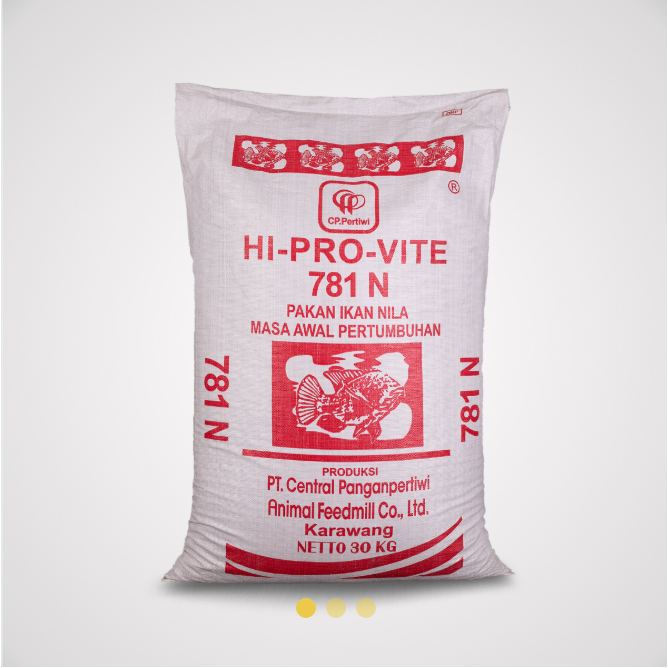 Pakan ikan nila protein tinggi HI-PROVITE 781 N Kemasan 1kg