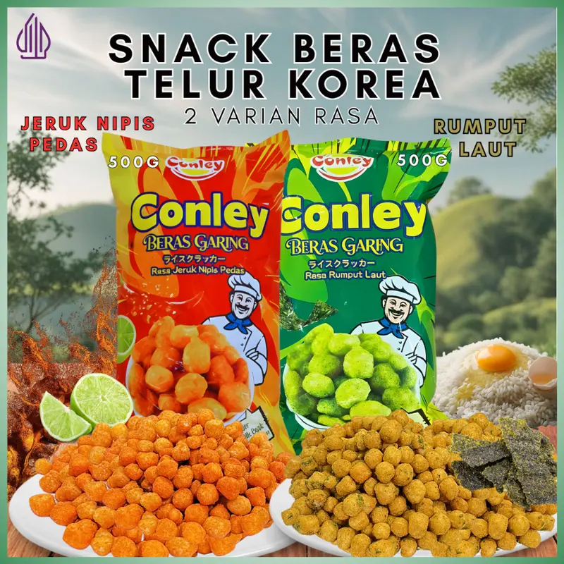 Cemilan Snack makanan Snack Korea Viral/Snack Beras TelurKorea/Korean Egg Rice Snack/Camilan BerasTe