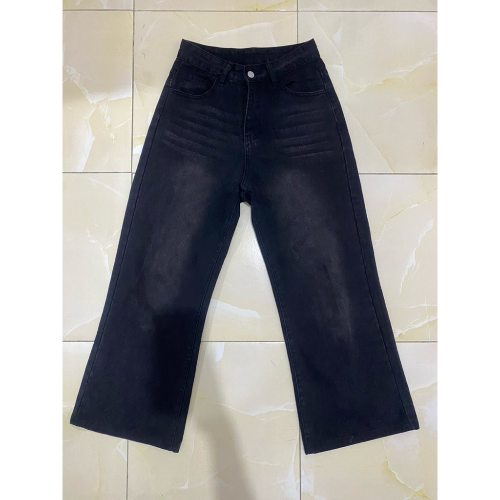 preloved - jeans kulot abu abu retro lulu jeans