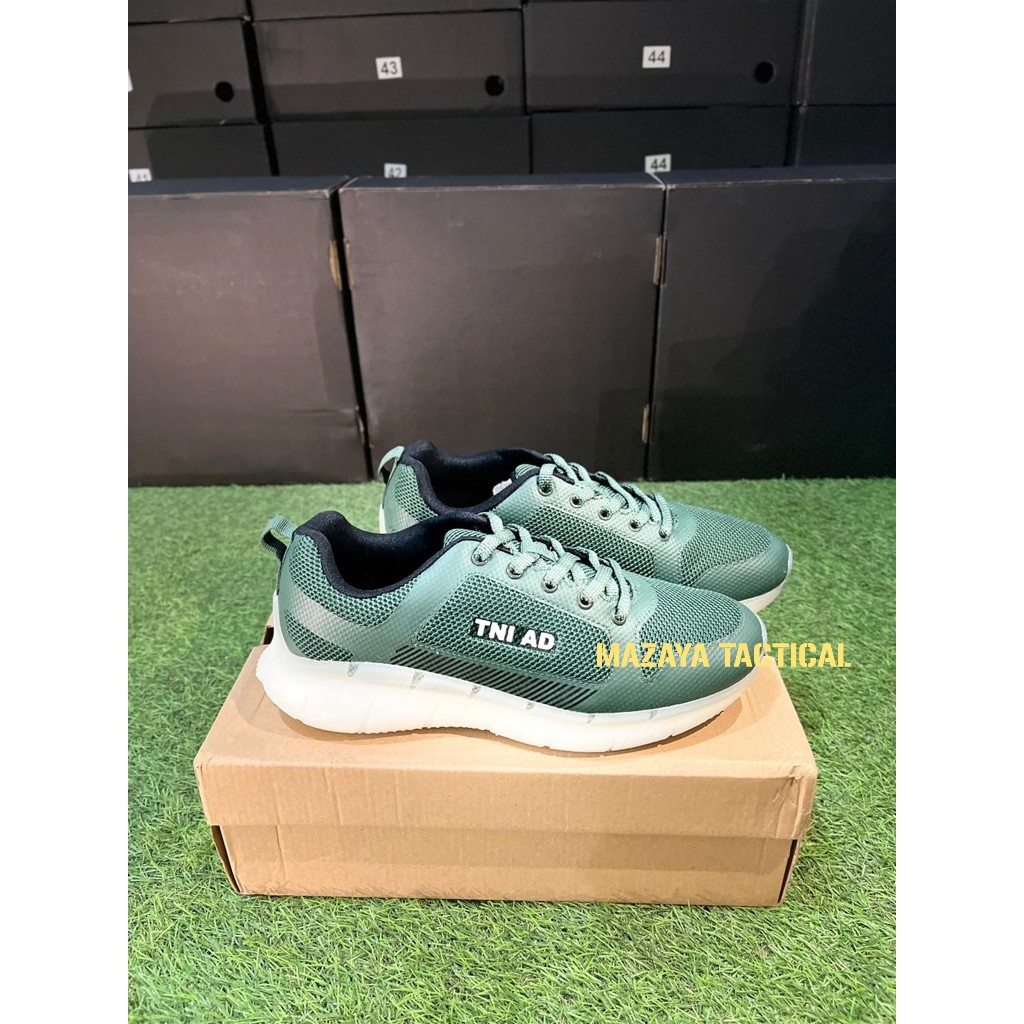 Sepatu Olahraga TNI AD Hijau Asli Nyaman Awet Asli Jatah Pembagian PT MAJU SA