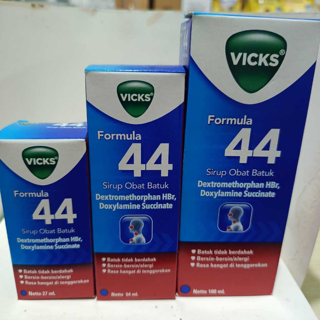 Sirup Obat Batuk Dewasa Vicks Formula 44 27ml - Meredakan Batuk Kering & Bersin
