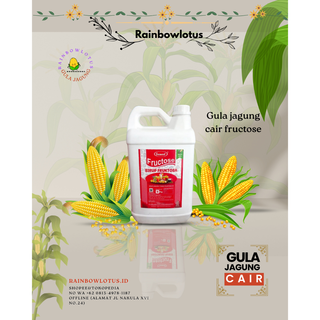 Gula Cair Sosweet Fruktose (5 kg) / Sirup Fruktosa / Sirup Jagung / Gula Jagung Cair