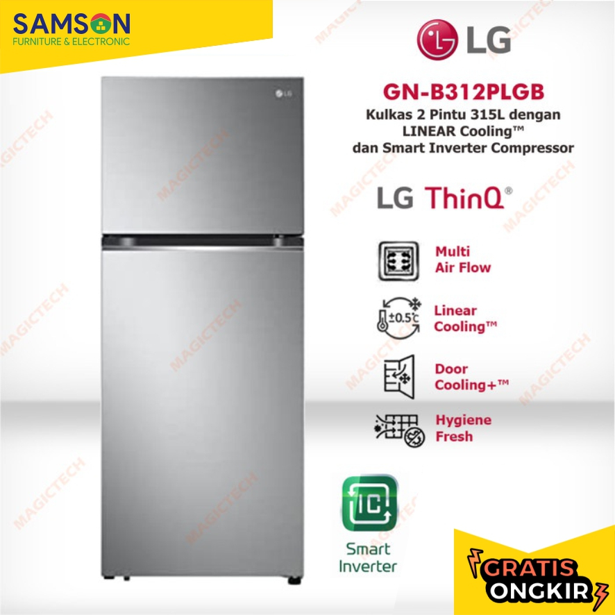 KULKAS LG 2 PINTU GN-B312PLGB LINEAR COOLING SMART INVERTER