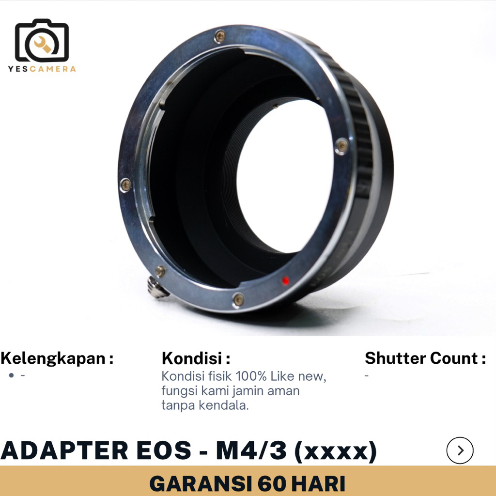 Canon EOS EF To M4/3 Micro Four Thirds Adapter (Bekas) - For Olympus PEN dan For Panasonic Lumix